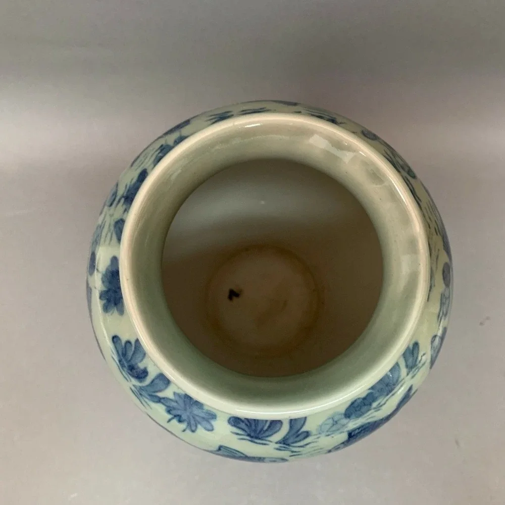 Green‎ Blue Koi Fish Patterned Vase 9 3/4